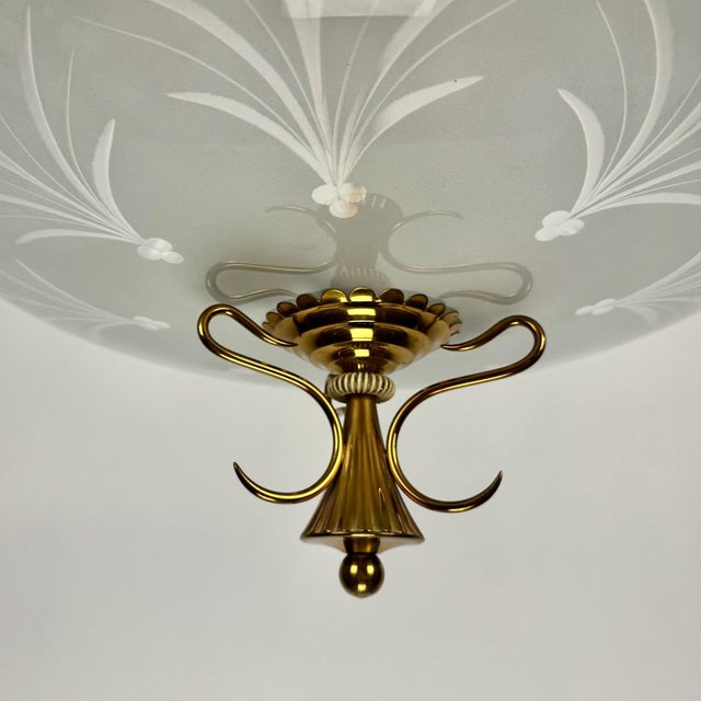 Glass Hanging Lamp by Pietro Chiesa for Fontana Arte For Sale - Image 6 of 9