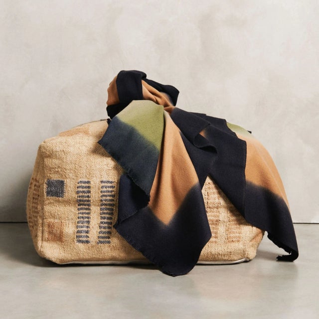 Olyv Brown Green Handloom Merino Throw For Sale In Detroit - Image 6 of 9