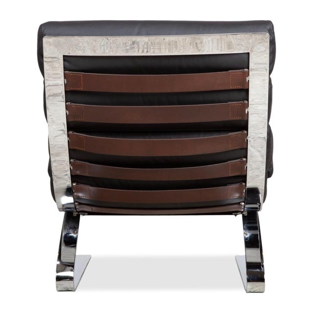 Animal Skin Set of Leather and Chrome Sinus Armchair and Ottoman from COR For Sale - Image 7 of 14