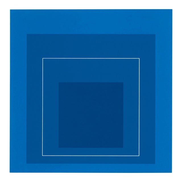 Original "White Line Squares" lithograph, from the rare exhibition catalog "Josef Albers : White Line Squares" printed in...