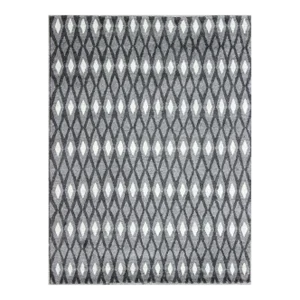 Keivan Woven Arts Moroccan Hand-Knotted Wool Area Rug in Gray Diamond Design