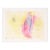 Blue and Pink on Yellow - Textured Transfer Monotype in Oil on Paper by Heather Speck For Sale