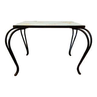 Vallaruis, France Mid Century Butterfly Tile & Forged Iron Table For Sale