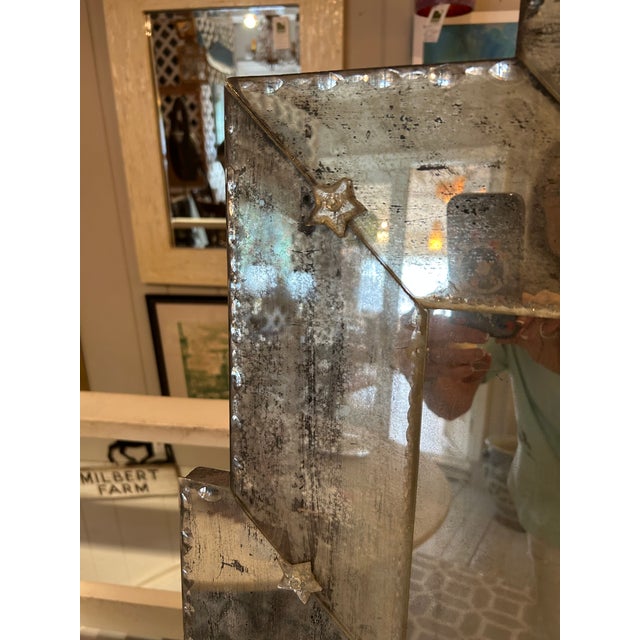 1970s Large Ghosted Mirror Skyscraper Mirror For Sale - Image 5 of 6