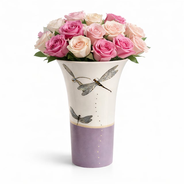 Large vase signed by Fabienne Jouvin, a French artist and ceramicist renowned for her decorative style that blends...