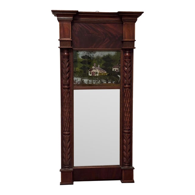 19th Century Walnut Carved Mirror For Sale