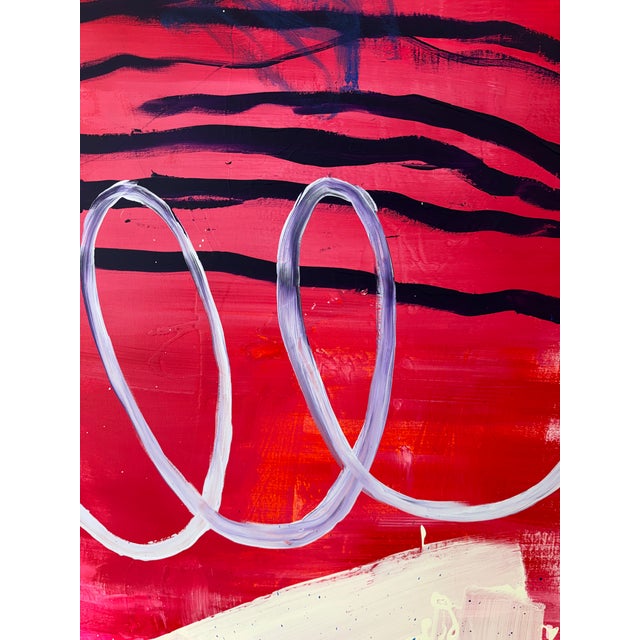 Contemporary Abstract Acrylics, Oil, Ink, Spray Paint, Screen Printing on Canvas "Not for the Everyday" by Manuela Karin Knaut For Sale - Image 6 of 10