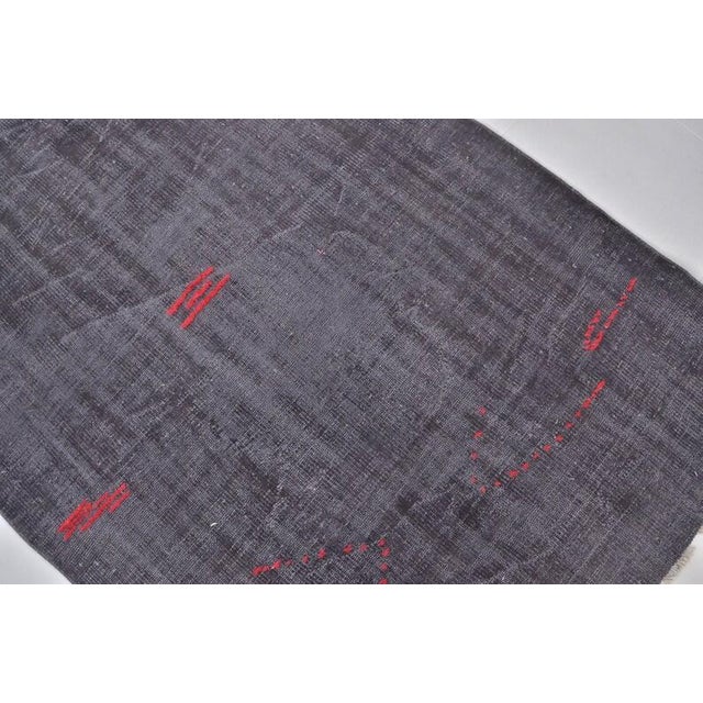 Mid 20th Century Modern Faded Black Anatolian Rug For Sale - Image 10 of 10