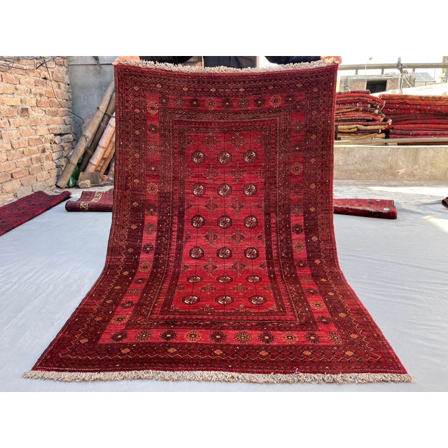 Vintage Afghan Ersari Turkmen Gul Rug, Rose Palette - 6'0" X 4'0" For Sale - Image 9 of 14