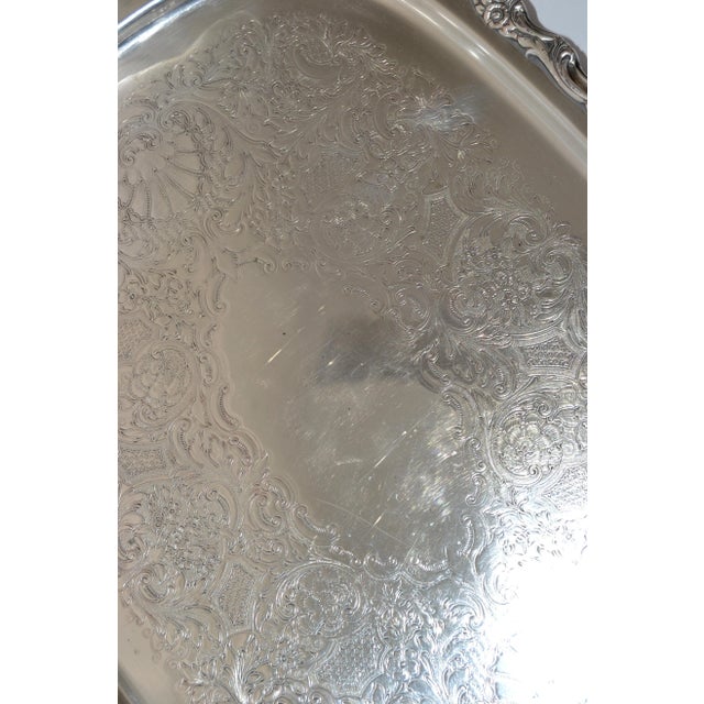 1930s Heavy Countess International Silver Company Crown Trade Mark Footed Serving Platter For Sale - Image 12 of 12