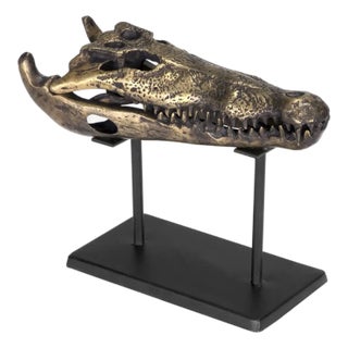NOIR Brass Alligator On Stand, Small For Sale
