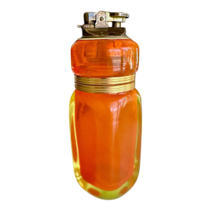 Rare Uranium Murano Orange Sommerso Lighter & Cigarette Holder