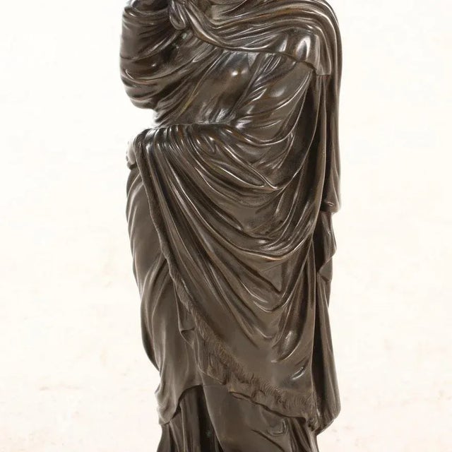 1900 - 1909 Antique Classical Bronze Statue of a Woman For Sale - Image 5 of 9