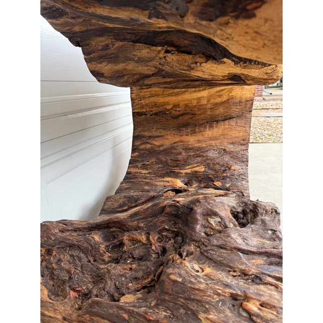 1990s Statement Live-Edge Mango Wood "Window" Slab For Sale - Image 16 of 18
