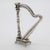 1970s Vintage Italian Handmade Silver and Nylon Harp Miniature, 1970s For Sale - Image 5 of 10
