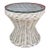 Whitewash Thick Woven Rattan Glass Top Accent Table For Sale