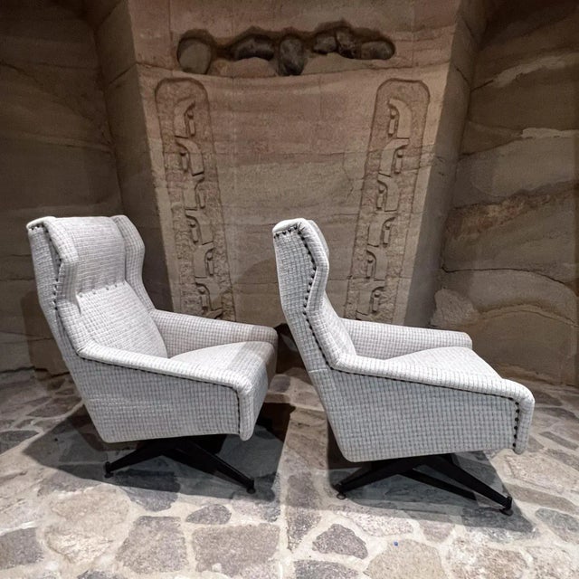 Osvaldo Borsani 1960s Nello Pini for Novarredo Lounge Chairs Milan Italy For Sale - Image 4 of 10