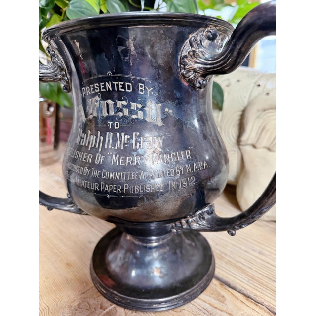 1912 Silver Plated Newspaper Publishing Trophy For Sale - Image 9 of 9