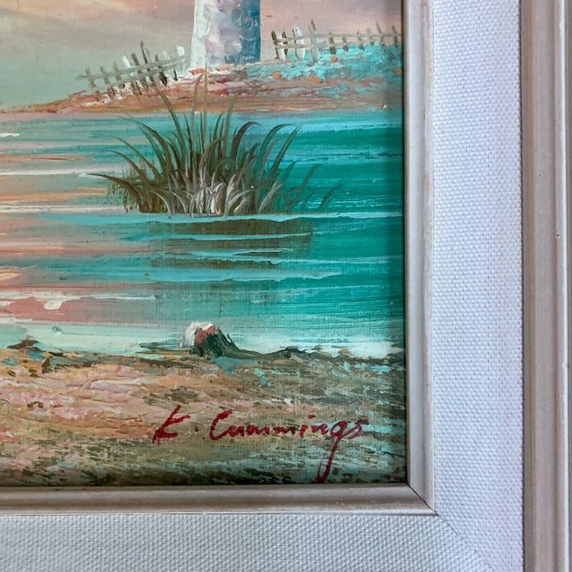 1970s 1970’s Vintage Impressionist Florida Beach Scene Seascape Paintings Original Frames Signed - Set of 2 For Sale - Image 5 of 6