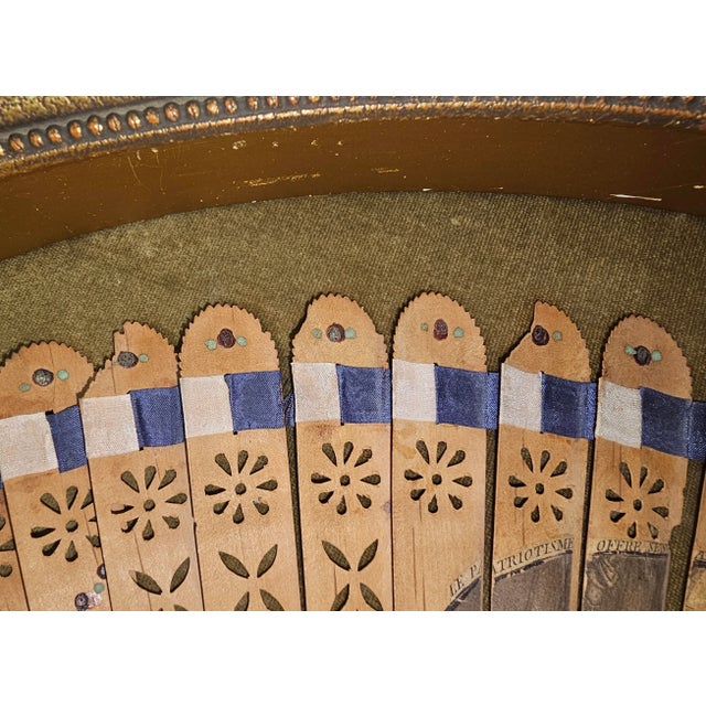 18th Century French Revolution Framed Madame De La Fayette Folding Fan Evantail For Sale - Image 9 of 9