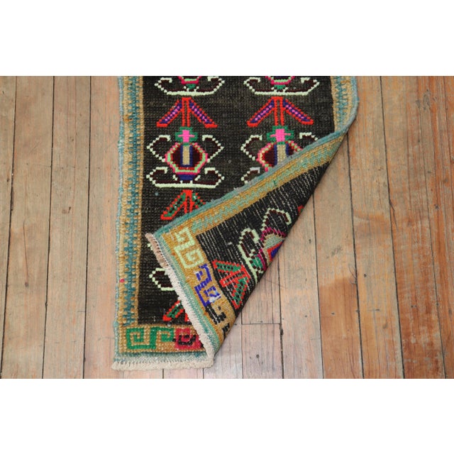 Mid 20th Century Vintage Tribal Mini Turkish Mat Rug - 1'3" x 2'9" For Sale - Image 5 of 7