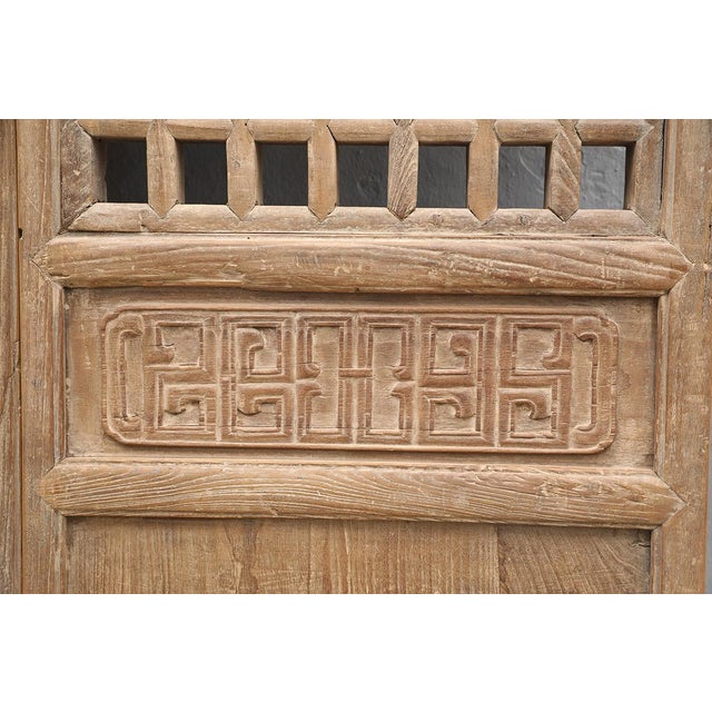 Set of 4 Antique Chinese Carved Pine Wall Panels/Doors/Screens, of high quality and generous proportions. Originally part...