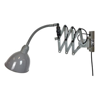 Vintage Industrial Gooseneck Scissor Wall Lamp from Elektroinstala, 1960s For Sale