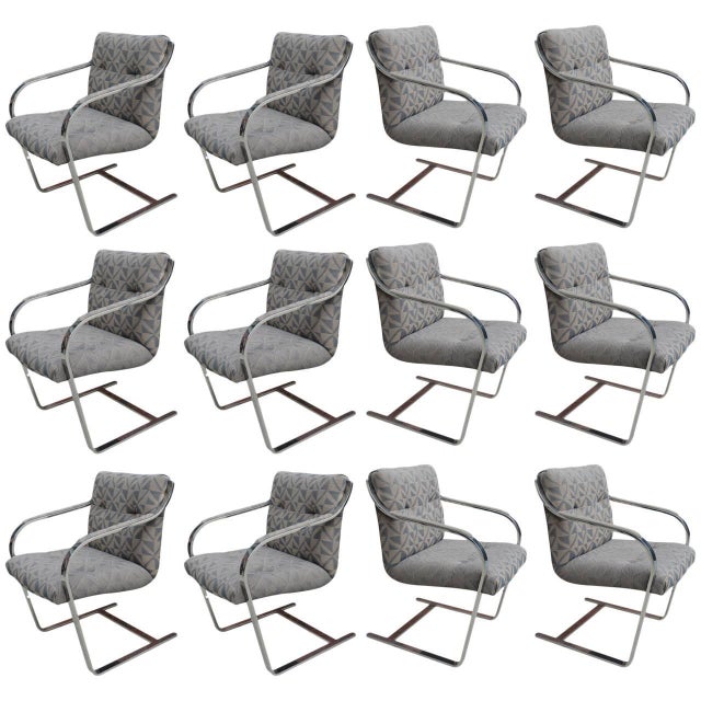 Black Chrome Dining Chairs by Brueton Eight Available For Sale - Image 8 of 8