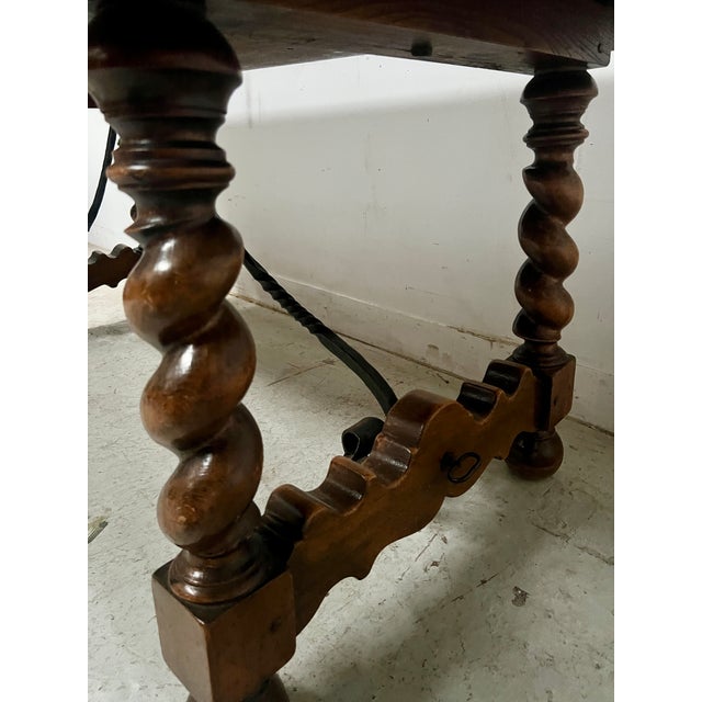 Brown Monastery Table with Twisted Legs in Walnut, 1800s For Sale - Image 8 of 18
