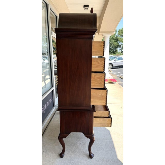 1990s Henkel Harris Solid Mahogany Highboy Model No. 145, 146, and 147 For Sale In Raleigh - Image 6 of 18