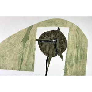 1971 “Stone Henge” Brutalist Collagraph #10/50 by Naomi Limont