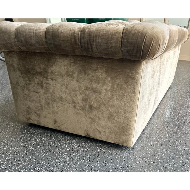 Pair of Velvet Tufted Sofas For Sale In Orlando - Image 6 of 9