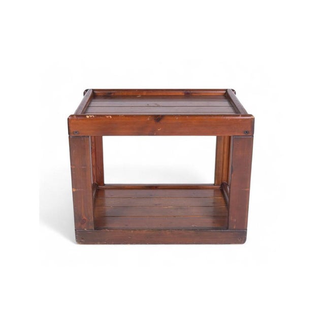 Vintage Wood Side Table with Lower Shelf For Sale - Image 6 of 6