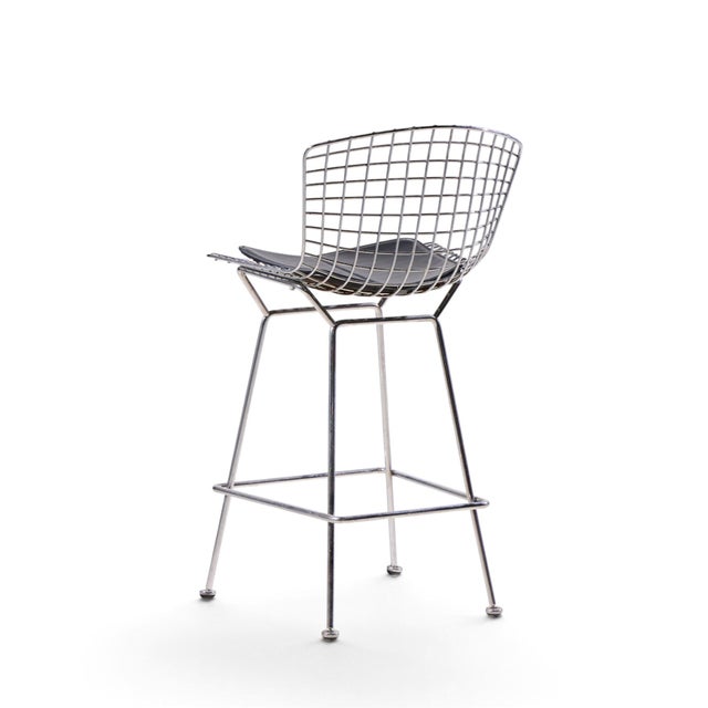 Chrome Harry Bertoia for Knoll Mid Century Chrome Bar Stools - Set of 4 For Sale - Image 8 of 13