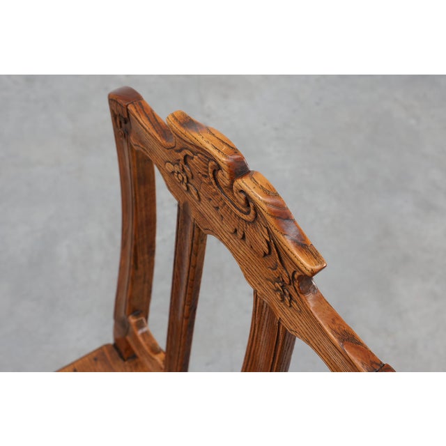 Antique French Carved Oak Side Chair, 1700s For Sale - Image 12 of 16