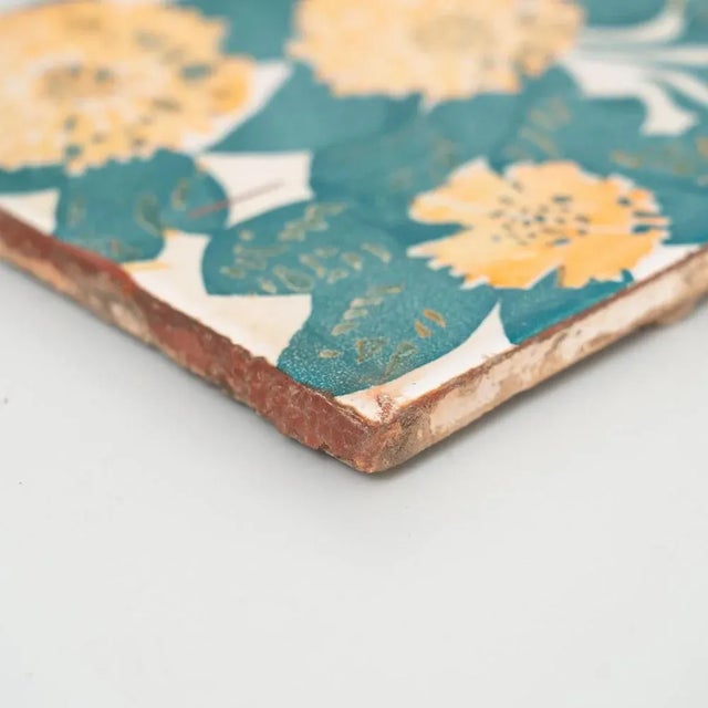 Spanish Decorative Ceramic Tile of Casa Vicens by Antoni Gaudí For Sale - Image 6 of 8