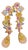 Bochic Vintage Cascading "Capri" Multi Natural Gem Earrings 18K Gold & Silver For Sale