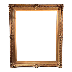 Very Large American Victorian Giltwood and Gesso Painting/Mirror Frame