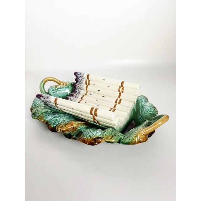 19th-Century Majolica Asparagus Serving Dish, France For Sale - Image 6 of 10