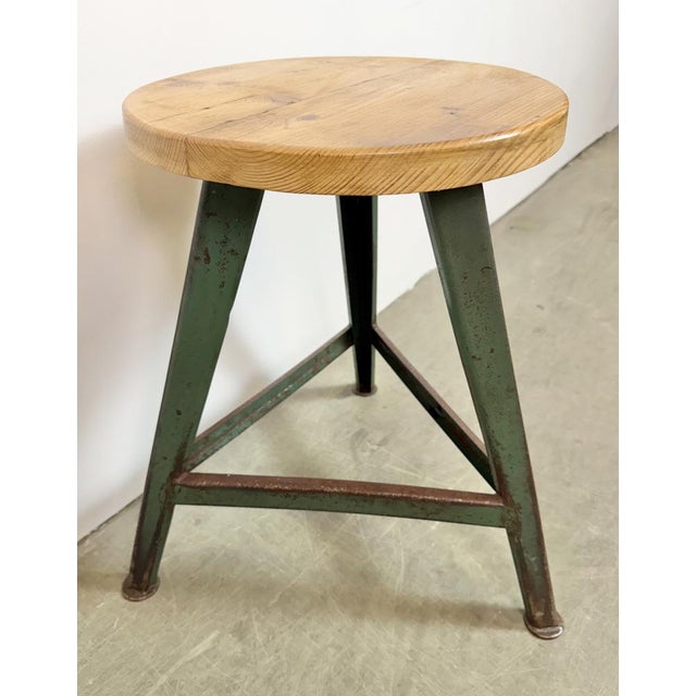 Industrial Green Workshop Stool, 1960s For Sale - Image 6 of 18