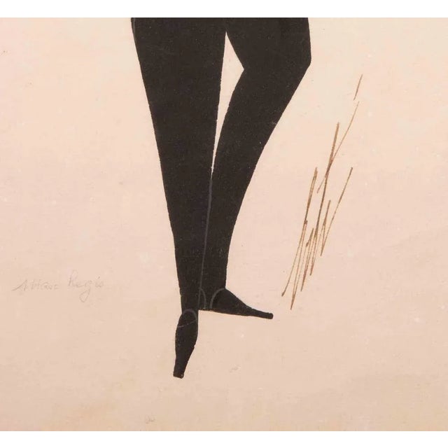 Masc regis is a modern artwork realized in 1970s by erté (romain de tirtoff). Mixed clored tempera on paper. Hand signed...