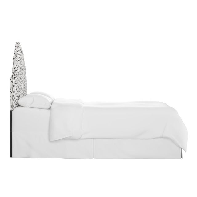 Contemporary California King Headboard in Linen Leopard Ink For Sale - Image 3 of 6