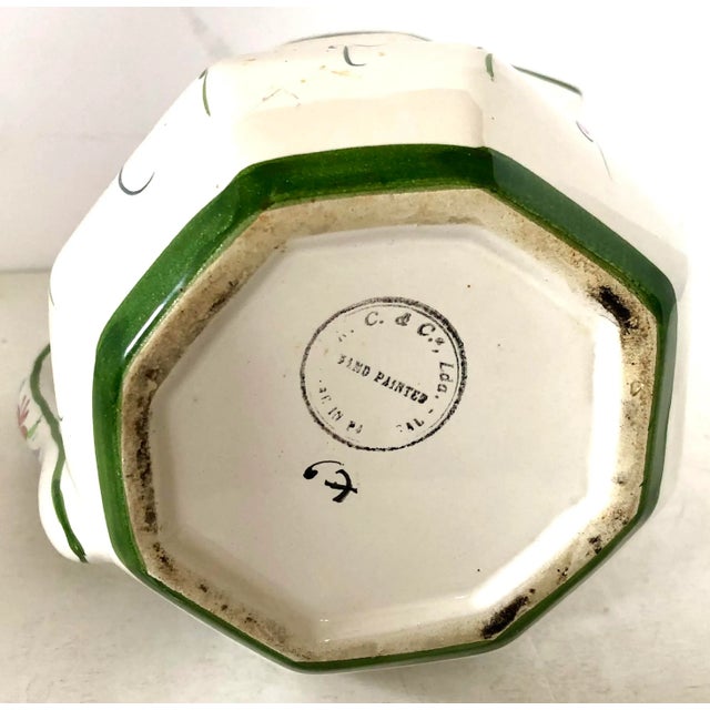 1970s Portuguese Ceramic Spring Floral Pitcher For Sale - Image 5 of 6