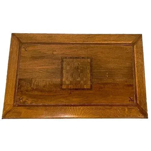 Mid 20th Century Vintage Checkerboard Wood Inlay Game Table For Sale - Image 5 of 10