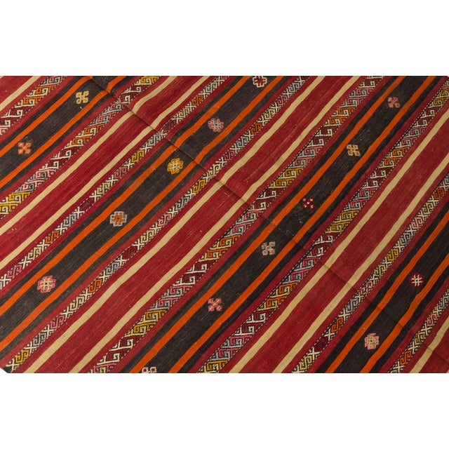 Textile Mid 20th Century Traditional Patterned Kilim Kilim For Sale - Image 7 of 11