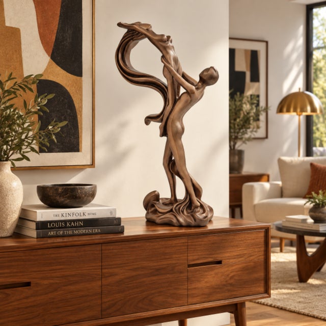 Jaru Rare Jaru California HMG 27.5" Modernist Man Lifting Woman Sculpture 1985 For Sale - Image 4 of 14