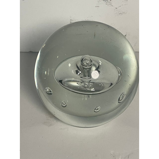 Mid-Century Modern 6” Large Vintage Controlled Bubble Paperweight For Sale - Image 3 of 6