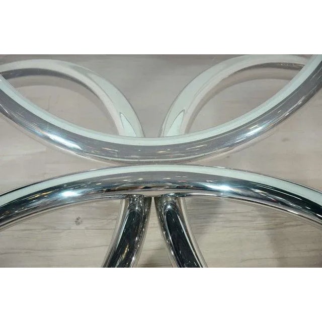 Chrome and Glass Tubular Coffee Table in Style of Paul Tuttle, Italy C. 1970's For Sale - Image 9 of 10