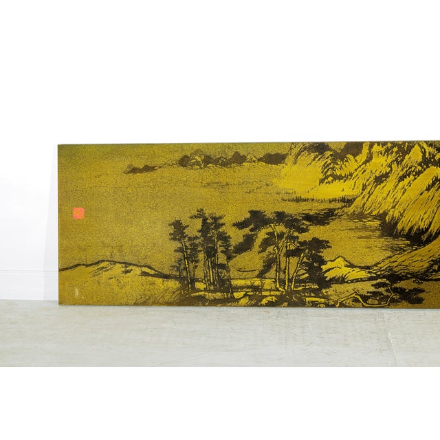 Chinese Metal Landscape Wall Panel with Mountain and River Scene For Sale - Image 17 of 18