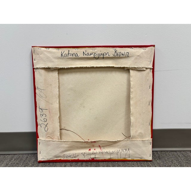 2000 - 2009 Katrina Nampijinpa Brown, Watiya-Warnu Jukurrpa (Seed Dreaming), Aboriginal Art on Canvas For Sale - Image 5 of 8